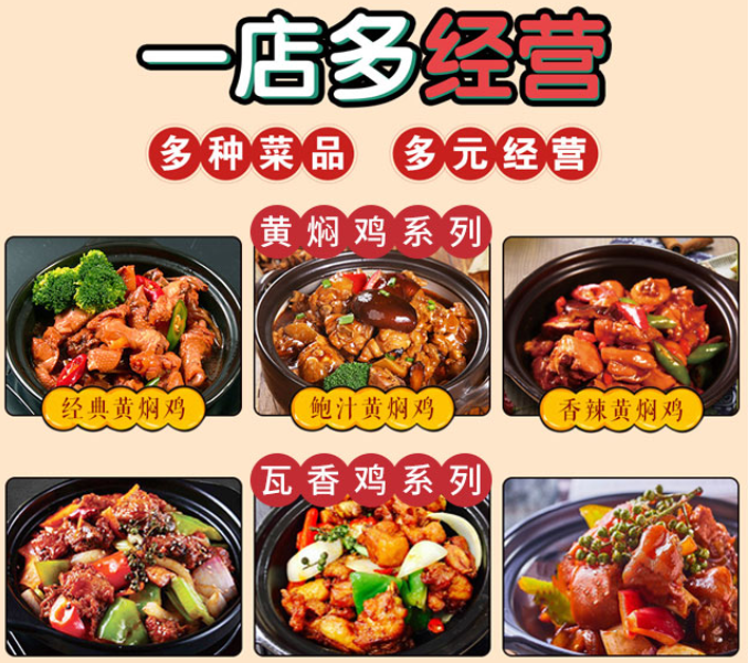 上吉鋪黃燜雞米飯，一店多經(jīng)營(yíng)，多種菜品，多元經(jīng)營(yíng)